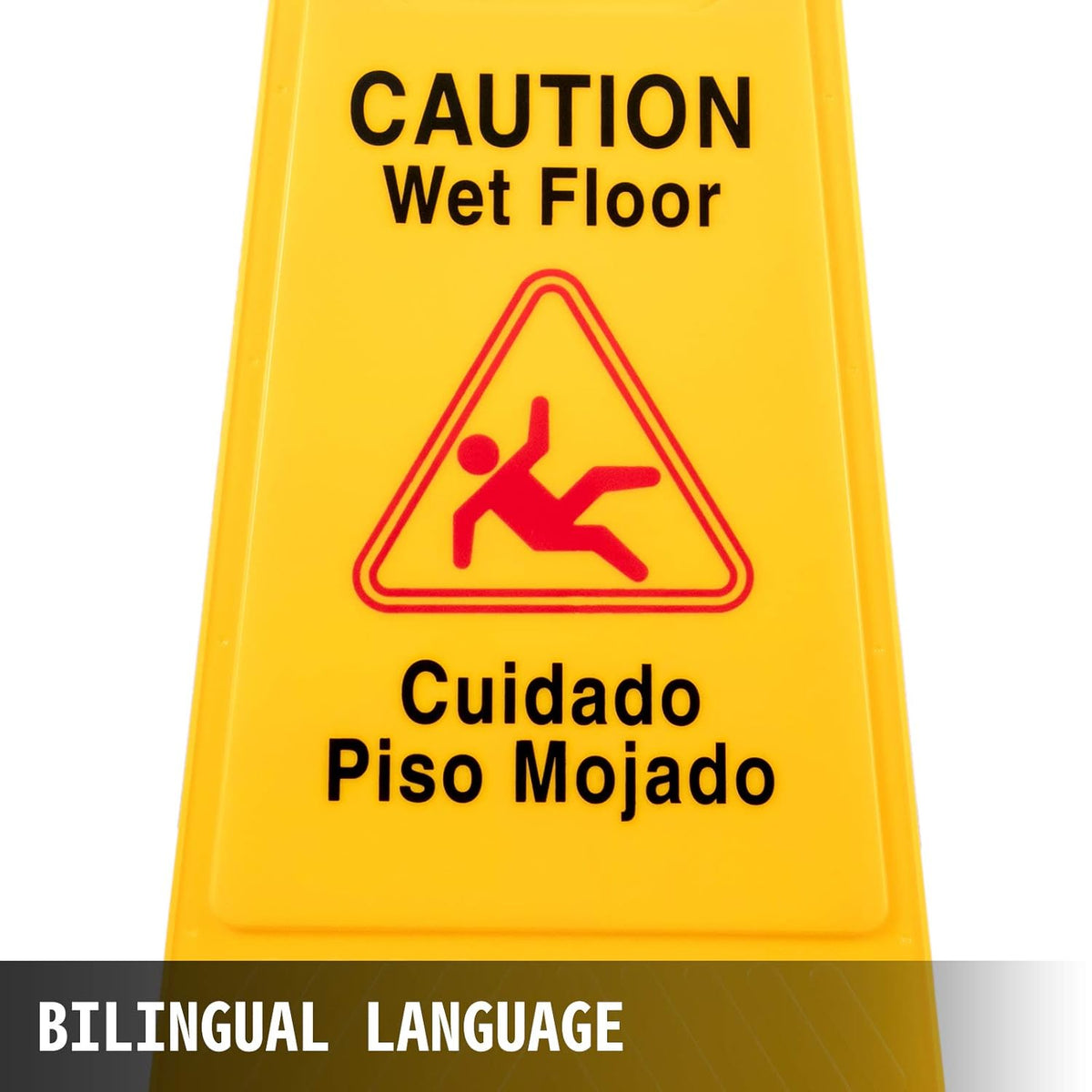 12 Pack 25-Inch Yellow Double Sided Fold-Out Wet Floor Sign A771900