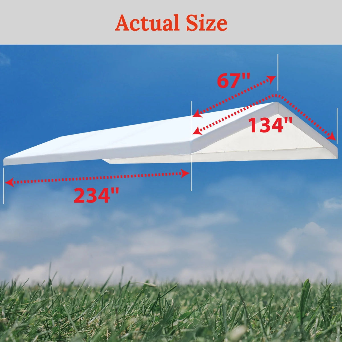 10'x20' Carport Replacement Canopy Cover with Ball Bungees Y32815