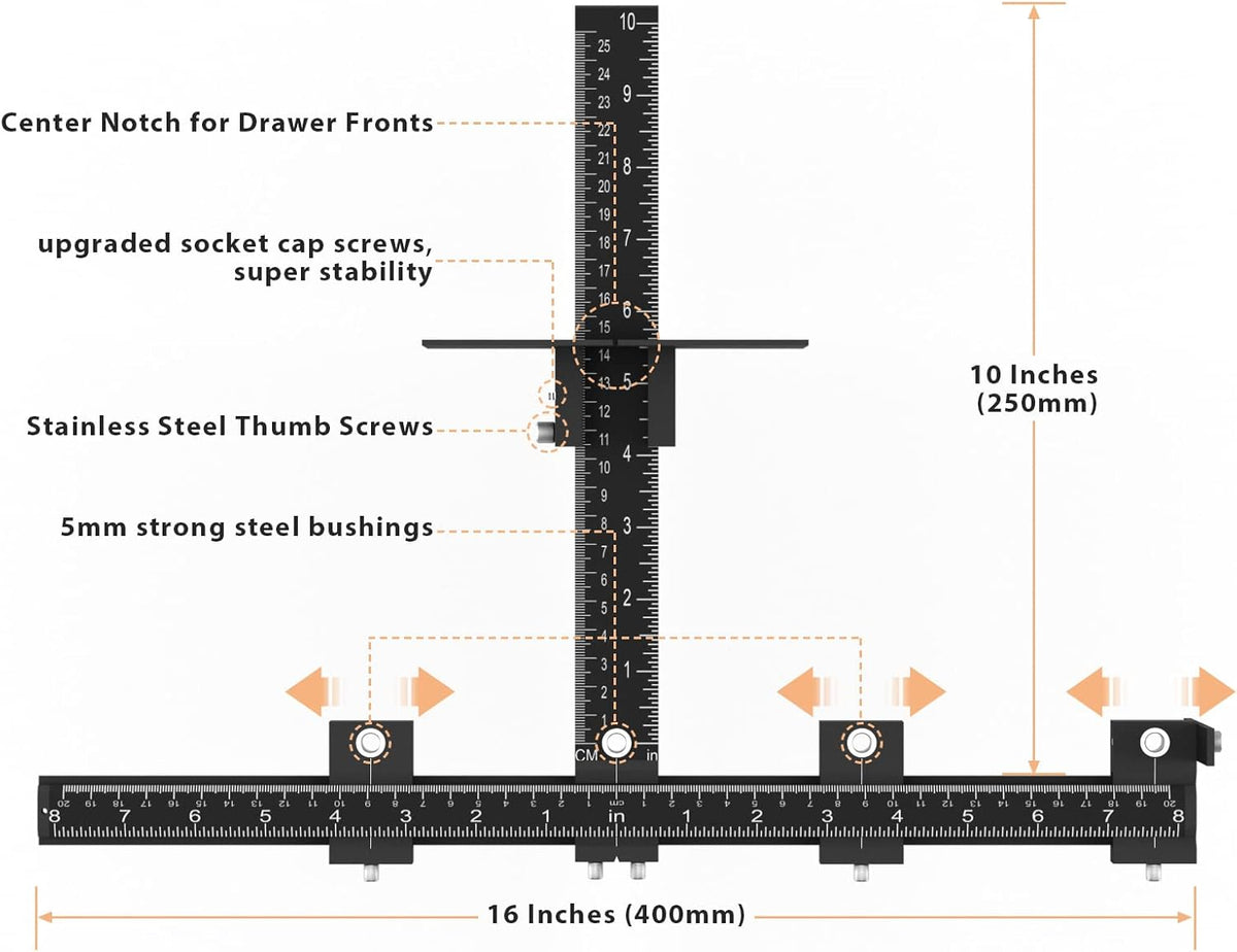 Aluminum Alloy Adjustable Cabinet Hardware Jig T502