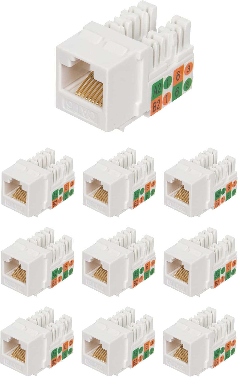 Cat6 RJ45 Keystone Jack Blue 50 Pack Z2613