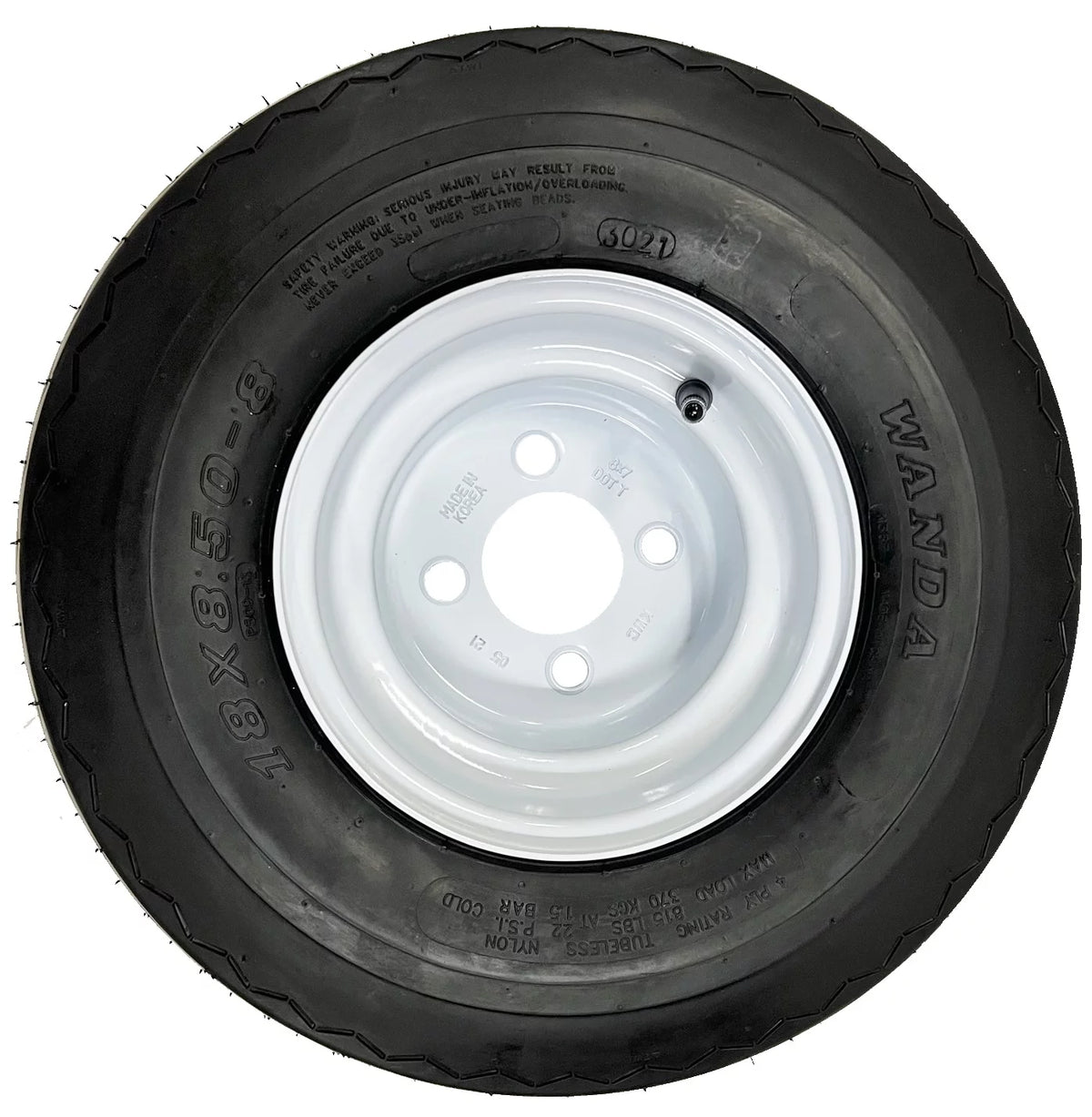 4-Pk White Golf Cart Tire Rim 18X8.50-8 4 Lug J218