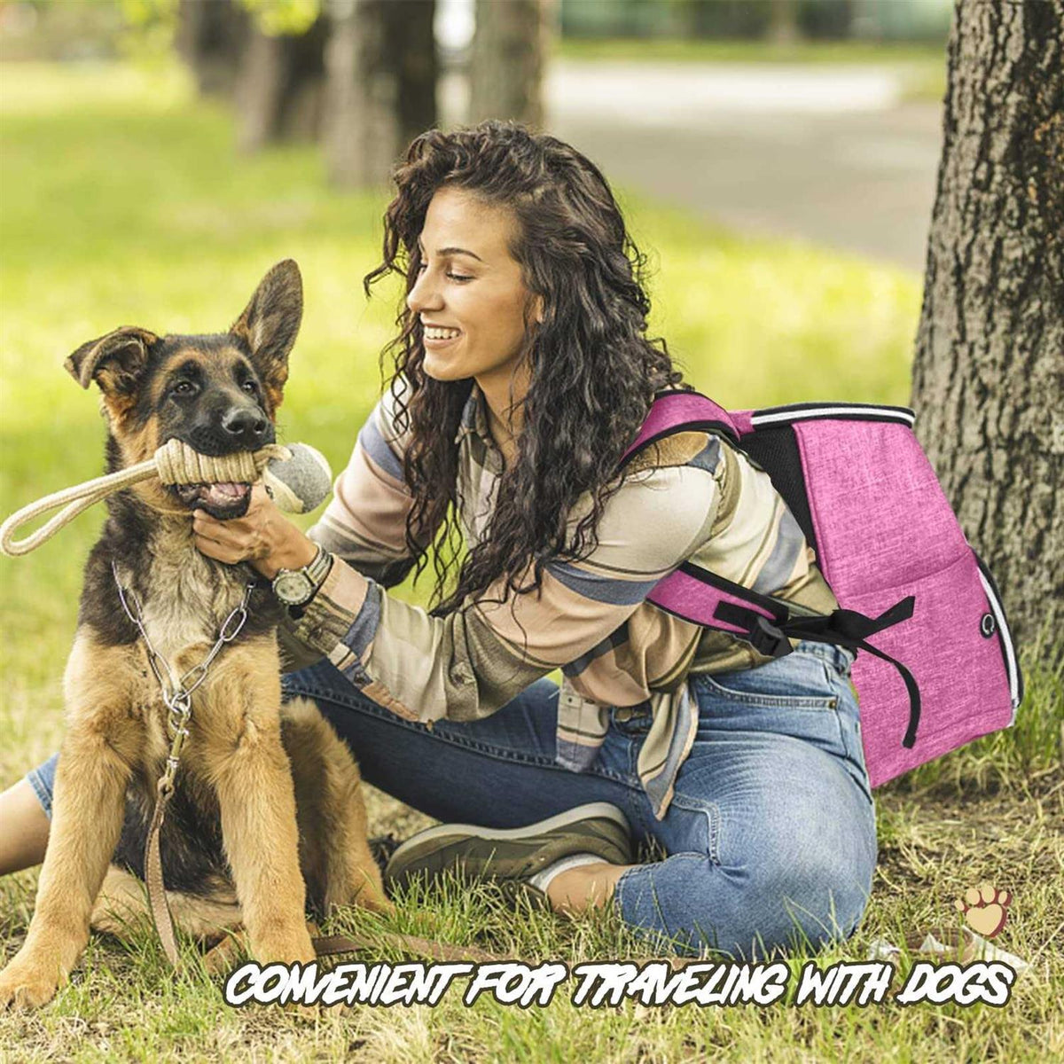 Airline Approved Dog Travel Backpack with 2 Collapsible Bowls and 2 Food Baskets Y1277