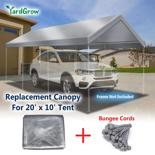 10'x20' Carport Replacement Canopy Cover with Ball Bungees Y32815