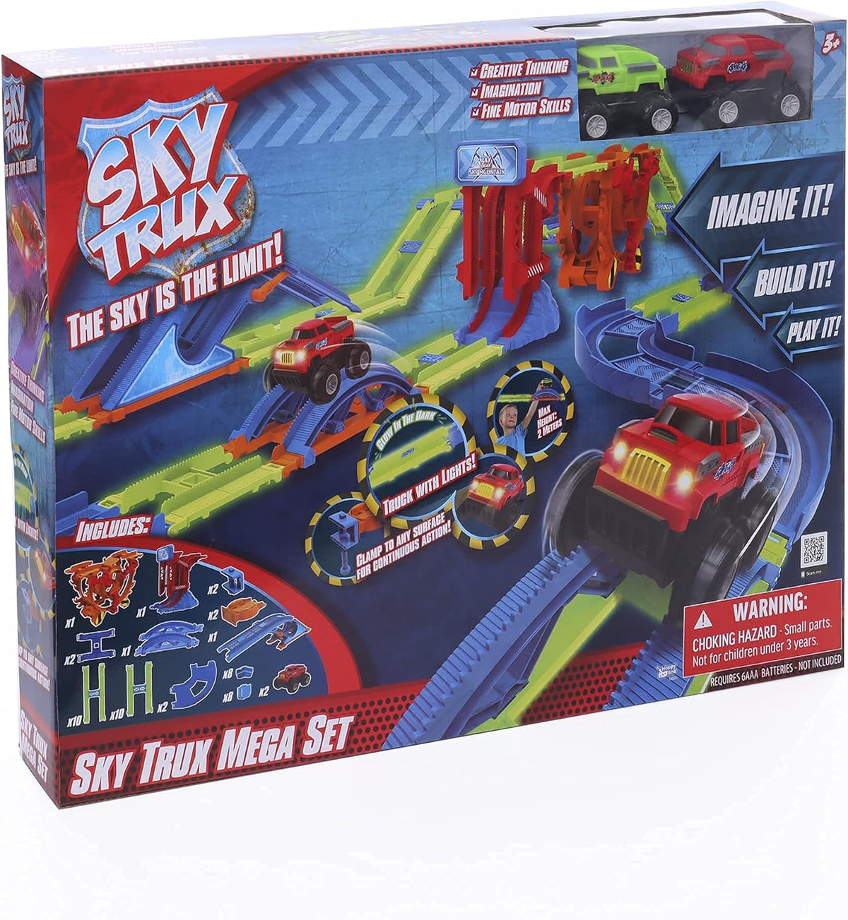 48 Pcs Glow in The Dark Race Car Track with 2 Cars A2119