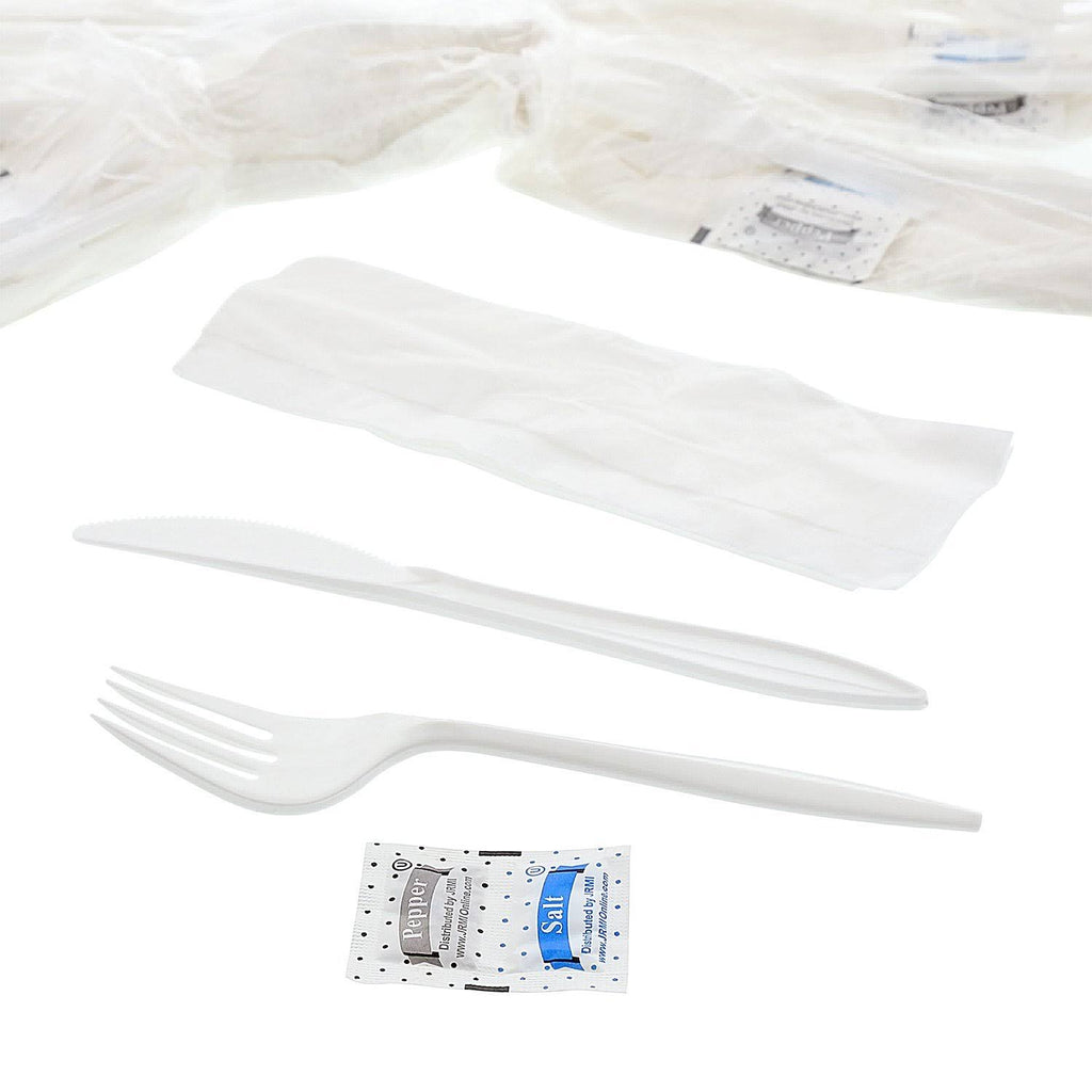5 Piece White Fork Knife Napkin Kit Z757519