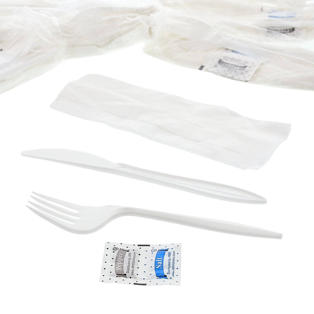 5 Piece White Fork Knife Napkin Kit Z757519