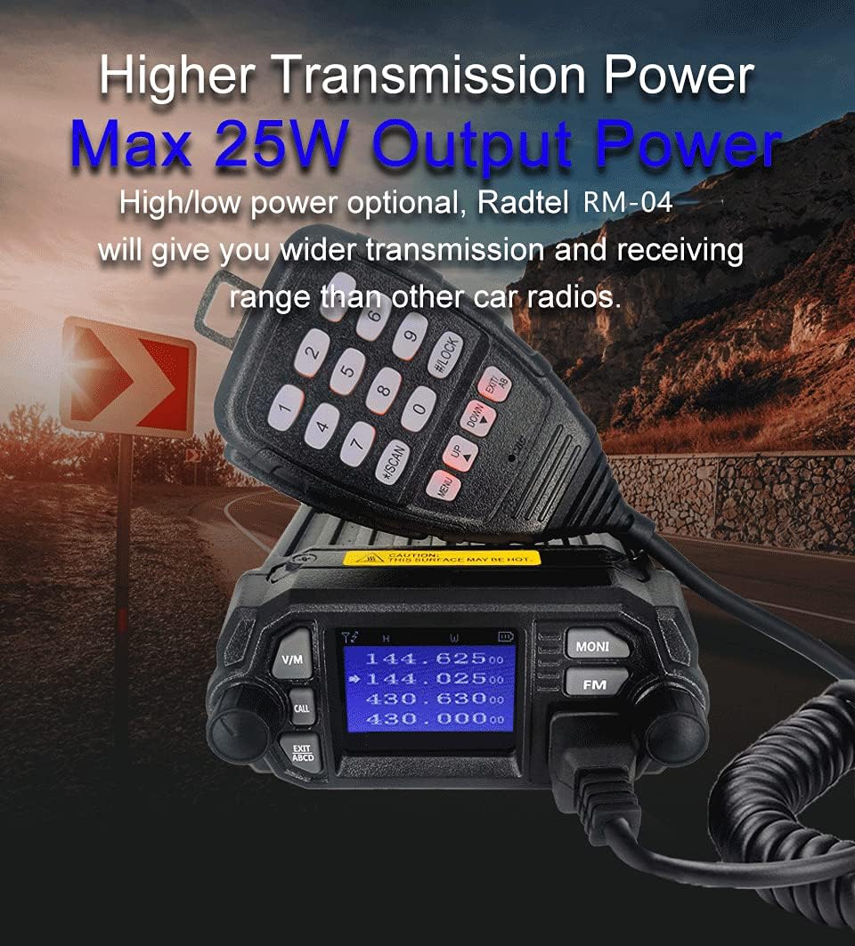 Dual Band Mini Mobile Radio Transceiver 144/430Mhz with Programming Cable O131