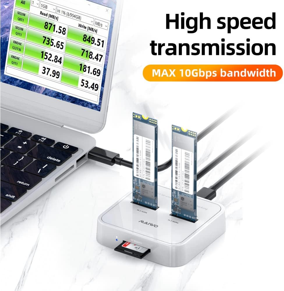 2 Bay M.2 NVMe/SATA Dual Protocol Docking Station Y831