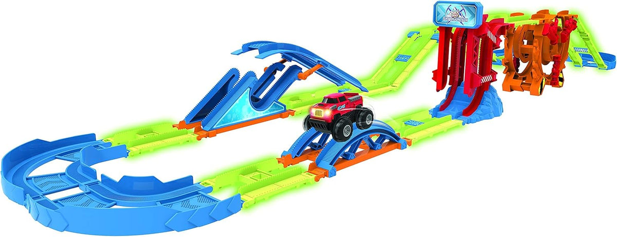 48 Pcs Glow in The Dark Race Car Track with 2 Cars A2119
