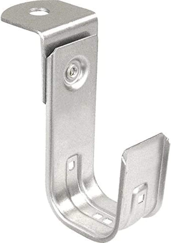 2 Inch Zinc Plated Steel J-Hook with Angle Bracket, 50 Pack H585