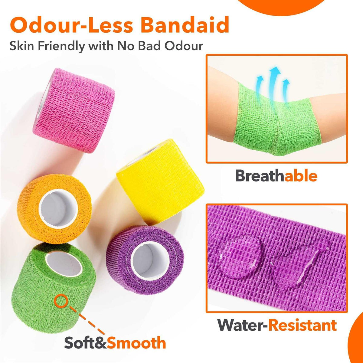 Self Adhesive Non-Woven Bandage Wrap 2 inch x 5 Yards A4890