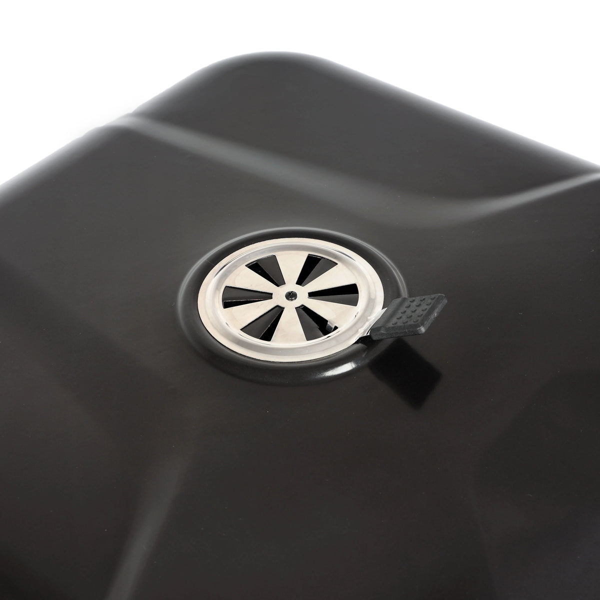 22 Square Steel Charcoal Grill with Foldable Side Shelf, Black Y41323