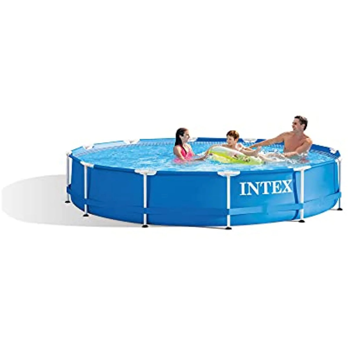 12 Ft x 30 Inches Metal Frame Above Ground Swimming Pool with Filter & Cover Y148418