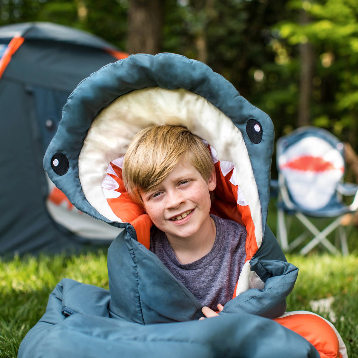Kids Sleeping Bag Navy Gray Y286359