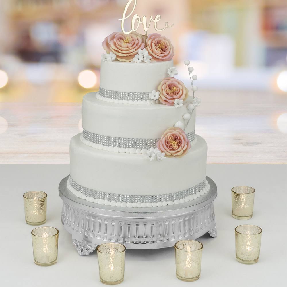 Round Nickel-Plated Cake Stand Q31622