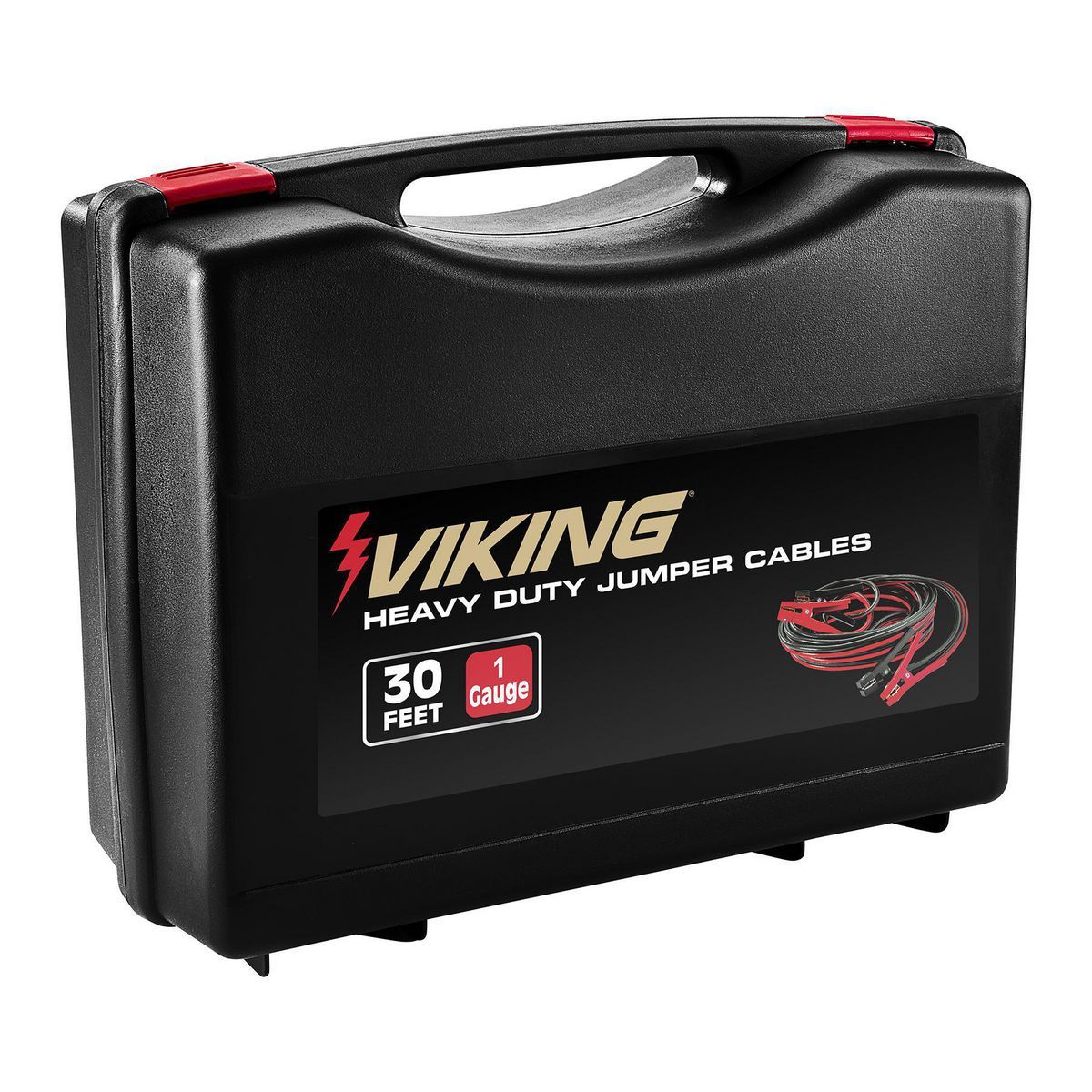 30 ft. 1 Gauge Heavy Duty Jumper Cables with Storage Case W7925