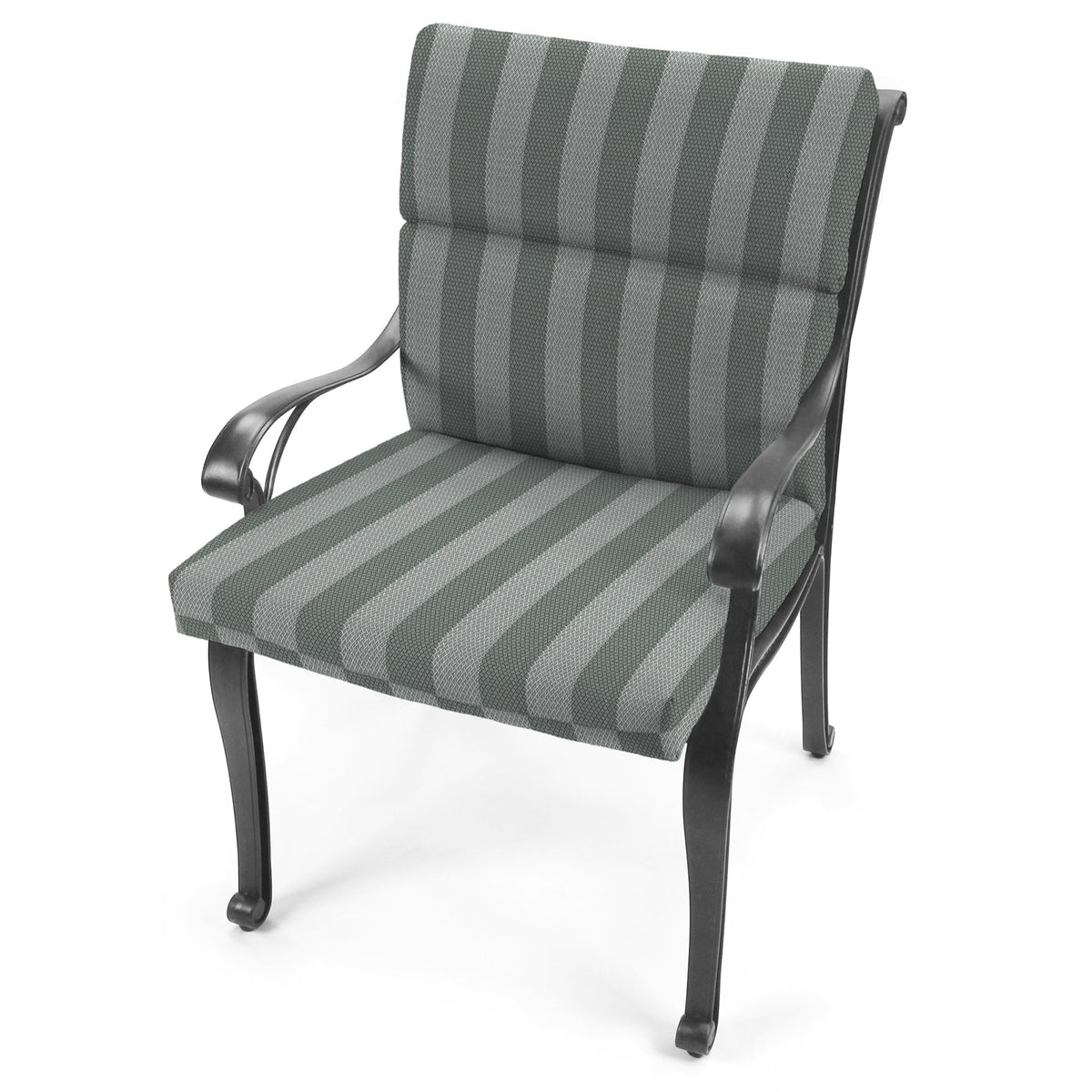 Mulberry Red Stripe Rectangular Outdoor Chair Cushion with Ties G840