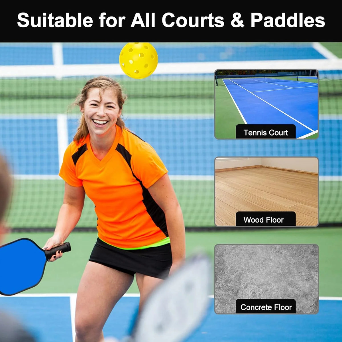 12 Pack 40 Holes Outdoor Pickleball Balls with Bag C55851