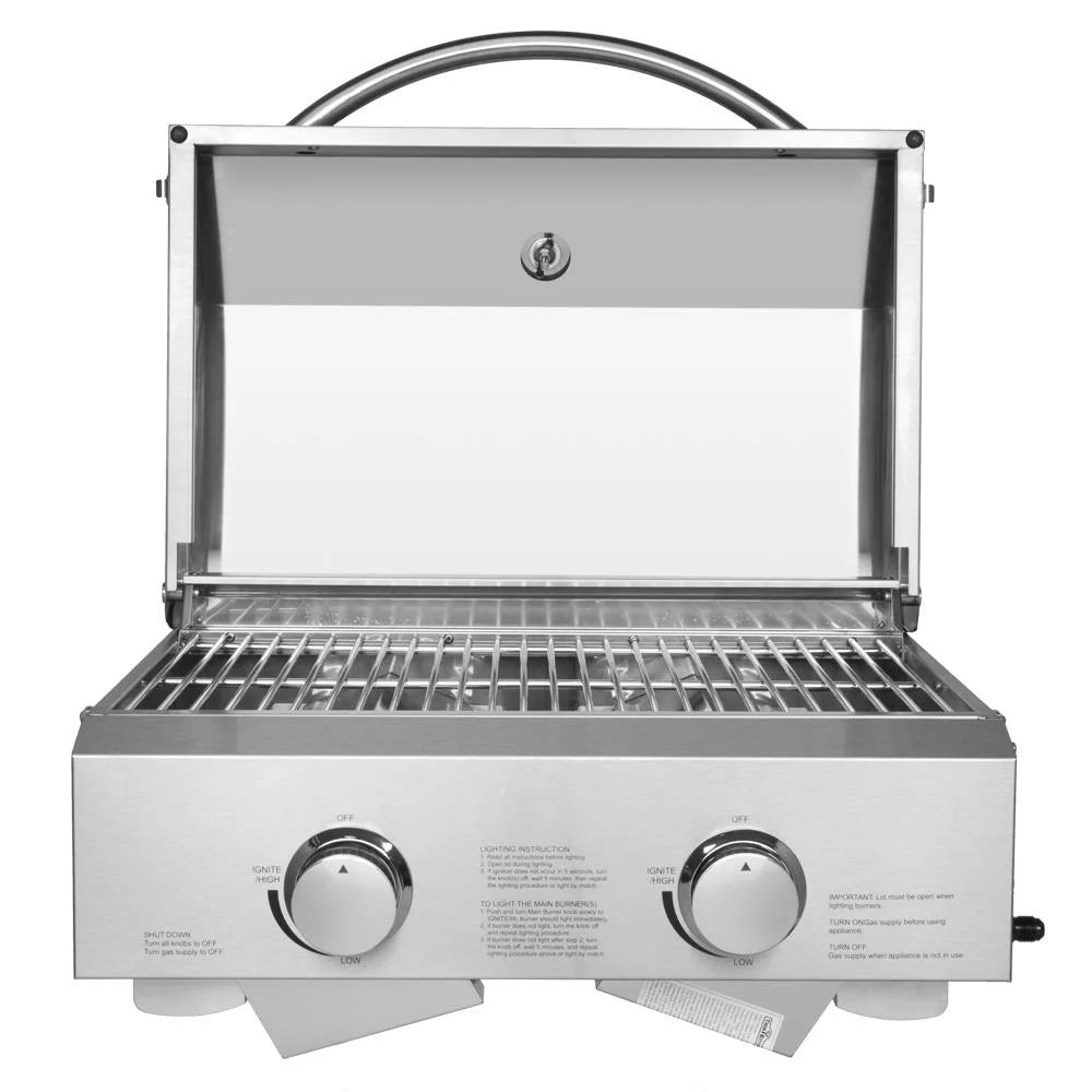 Portable 2 Burner Stainless Steel Propane Grill Z69271