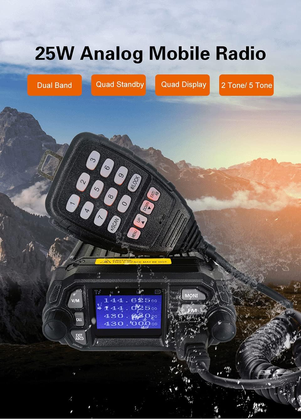 Dual Band Mini Mobile Radio Transceiver 144/430Mhz with Programming Cable O131
