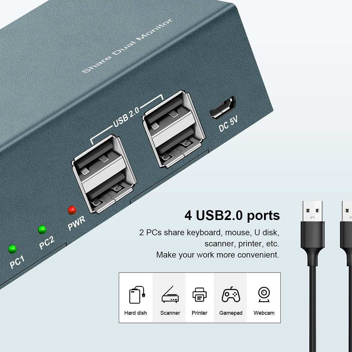 Dual Monitor DisplayPort 4K 60Hz KVM Switch with 4 USB 2.0 Port V551031