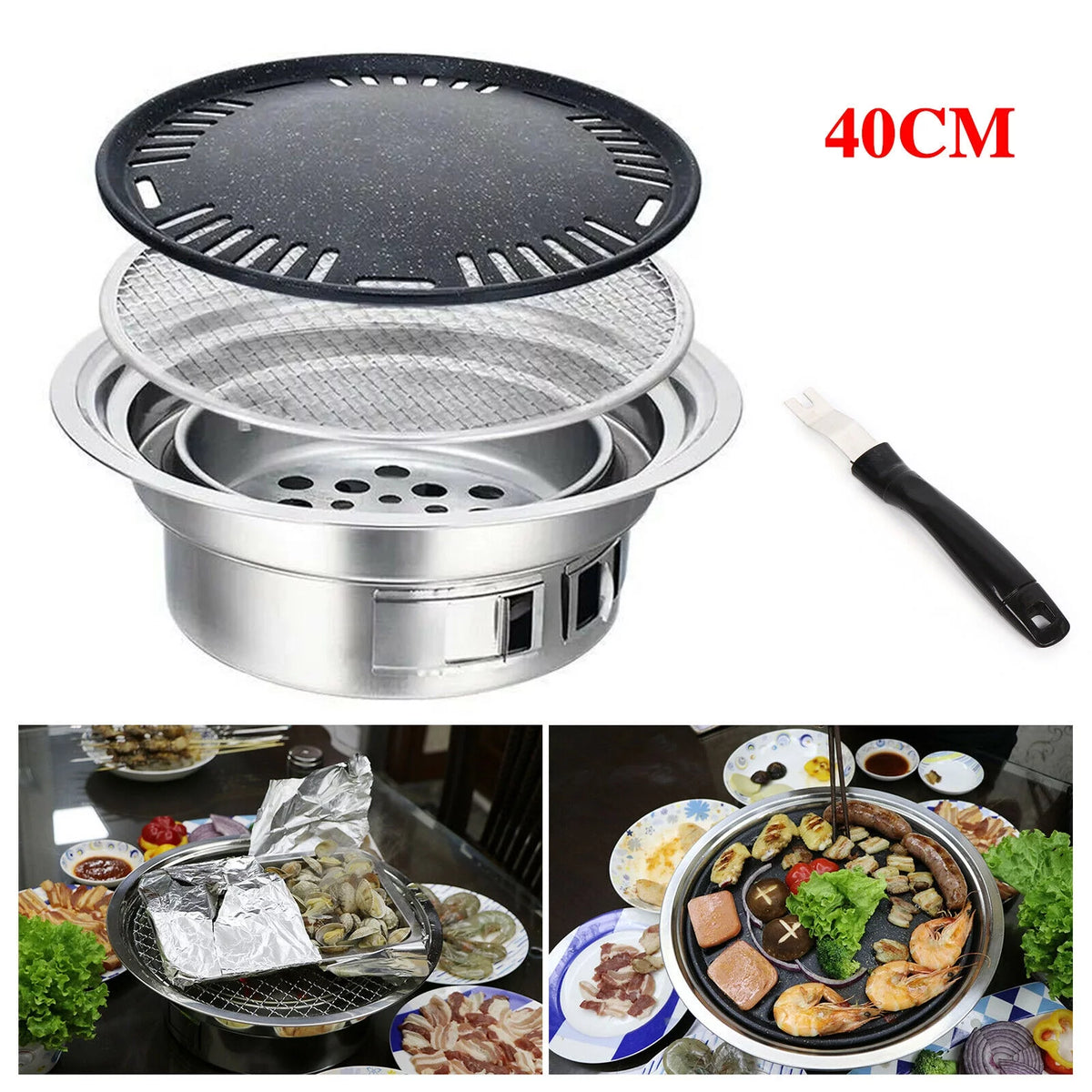 Portable Round Charcoal BBQ Grill H58872