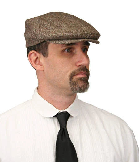 Brown Wool Tweed Cap S417494