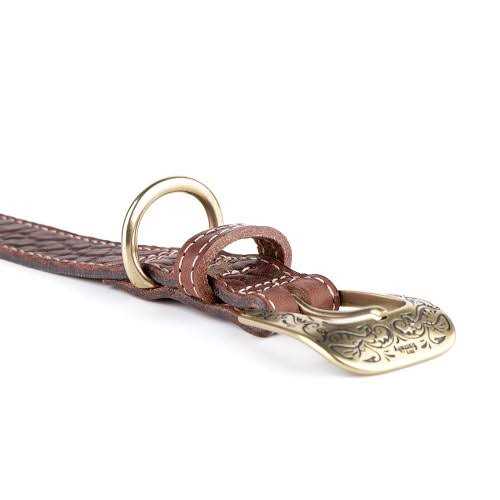 Genuine Embossed Italian Leather Dog Collar Y924