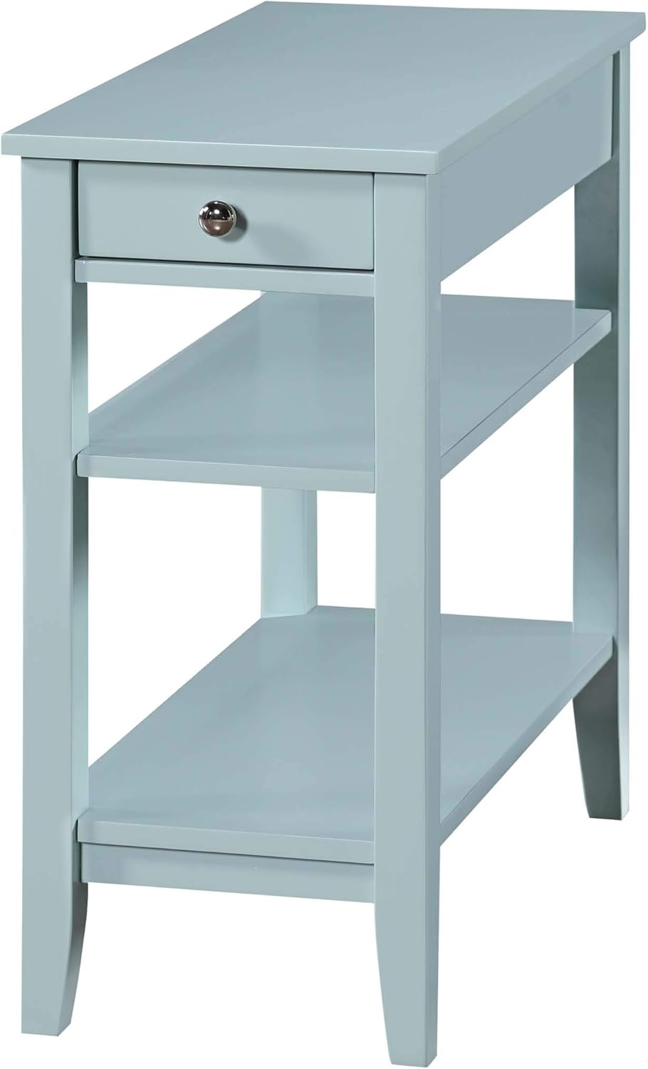 Three Tier End Table with Drawer, Mahogany Y85091