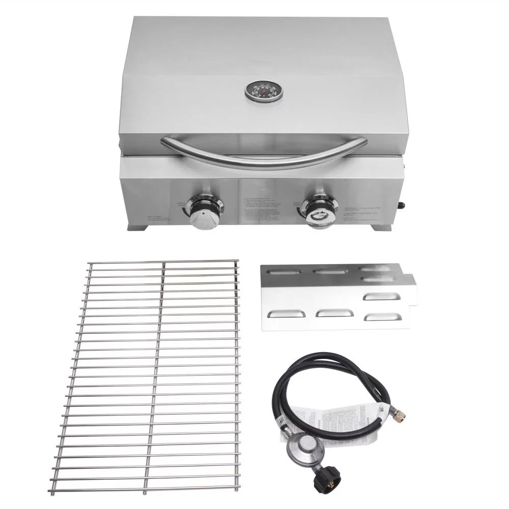 Portable 2 Burner Stainless Steel Propane Grill Z69271