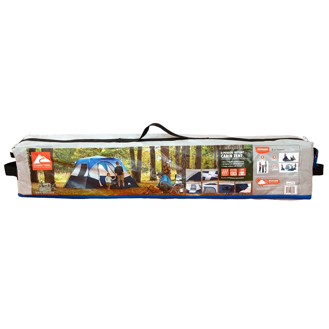 10' x 9' 6-Person Instant Cabin Tent with LED Lighted Hub B20067