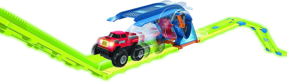 48 Pcs Glow in The Dark Race Car Track with 2 Cars A2119