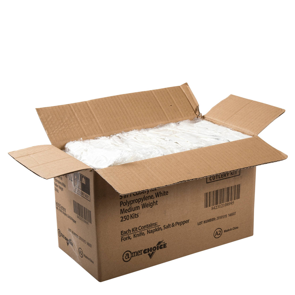 5 Piece White Fork Knife Napkin Kit Z757519