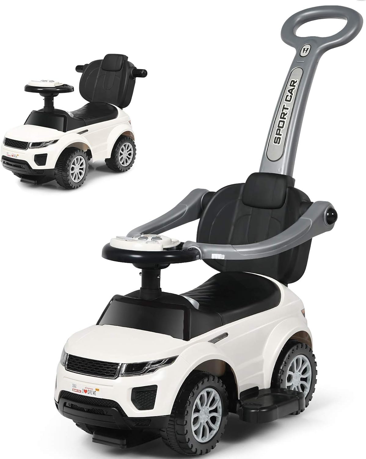 3 in 1 Ride on Push Car with Horn Music Light Pink G7273
