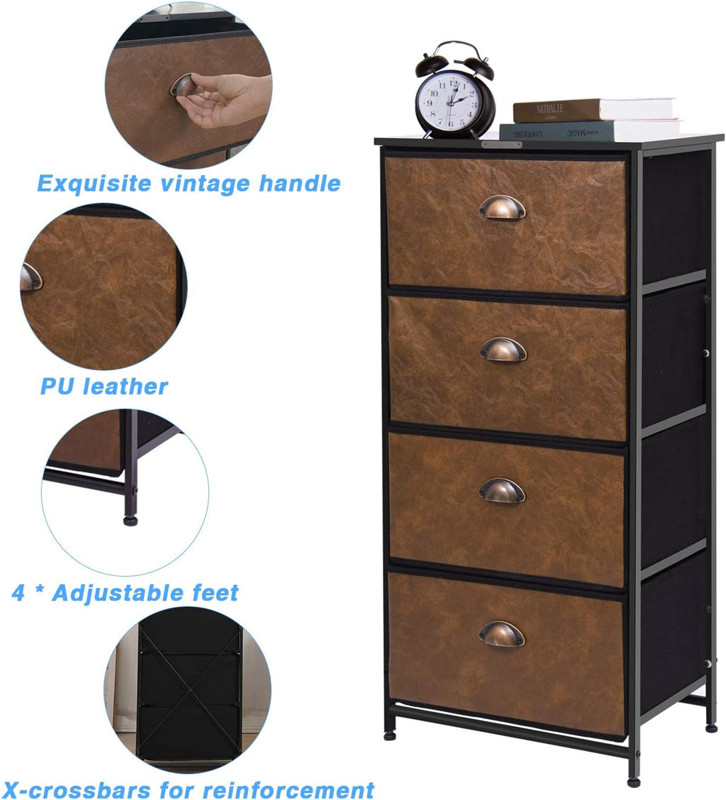 4 Drawer Fabric Dresser Storage Tower S195