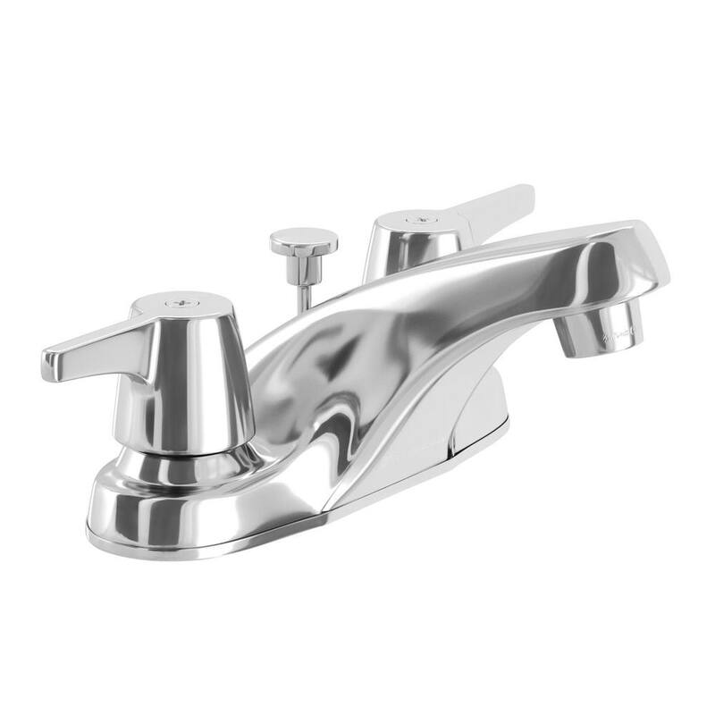 2-Handle Low-Arc Bathroom Faucet with Pop-Up Drain in Chrome T431841