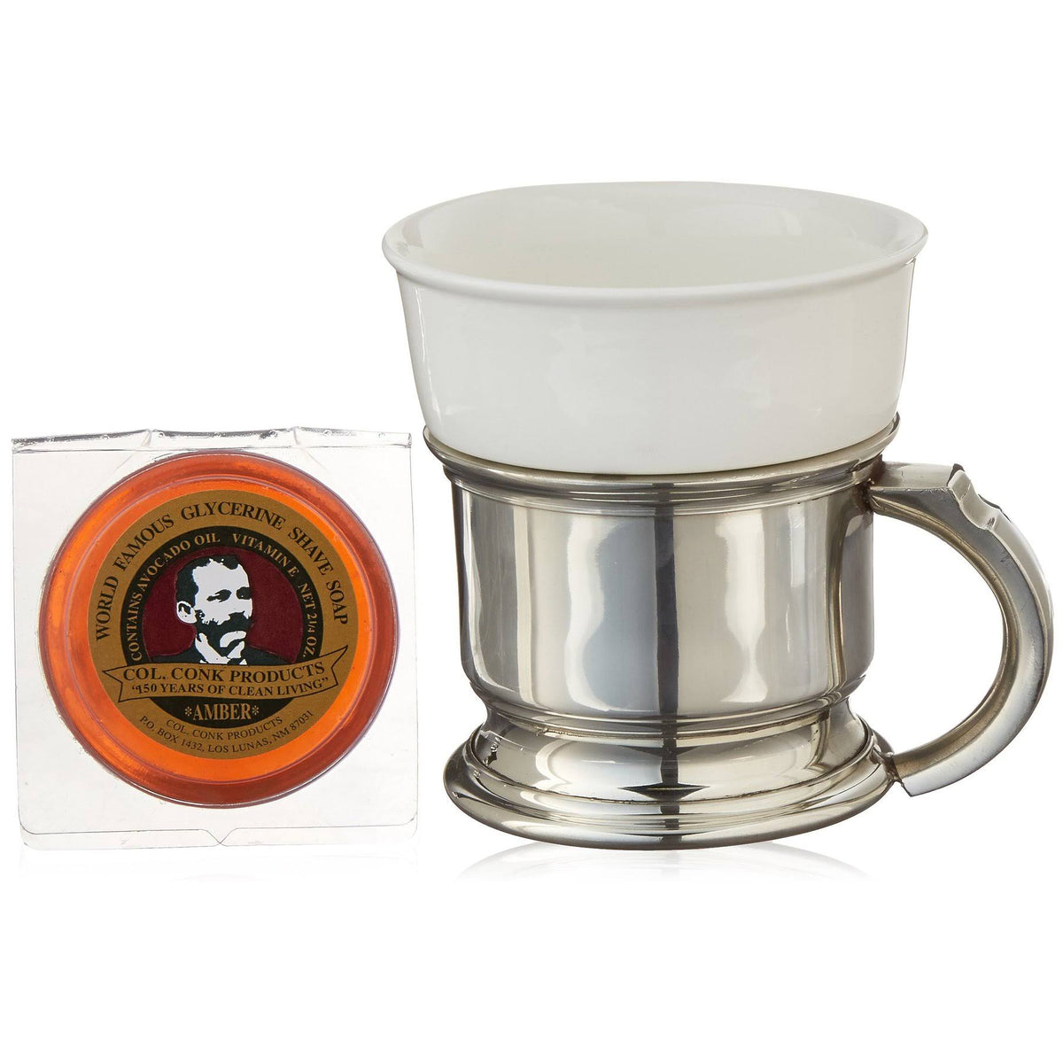 Shaving Mug with Pewter Caddy Z8376