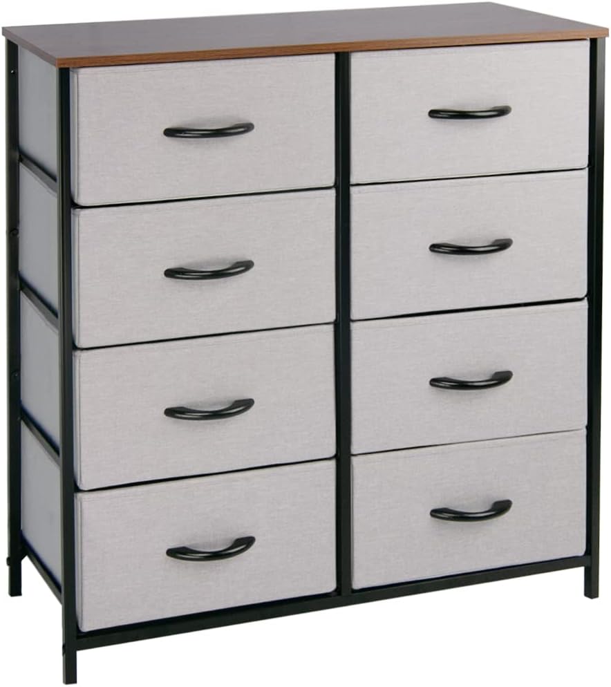 Rustic Brown Fabric 4 Drawer Storage Dresser Y3347