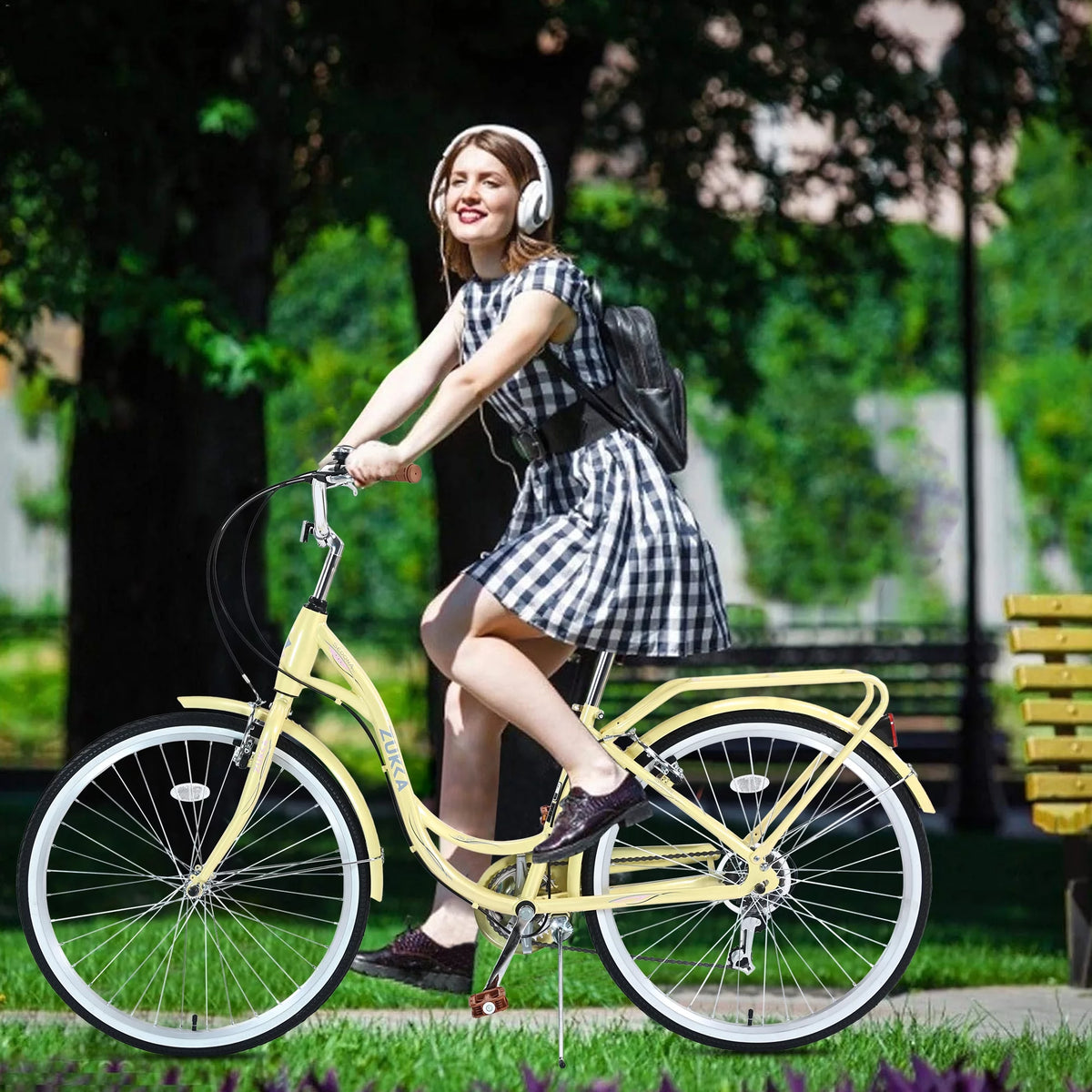 26 inch 7 speed Blue Beach Cruiser Bike I2459
