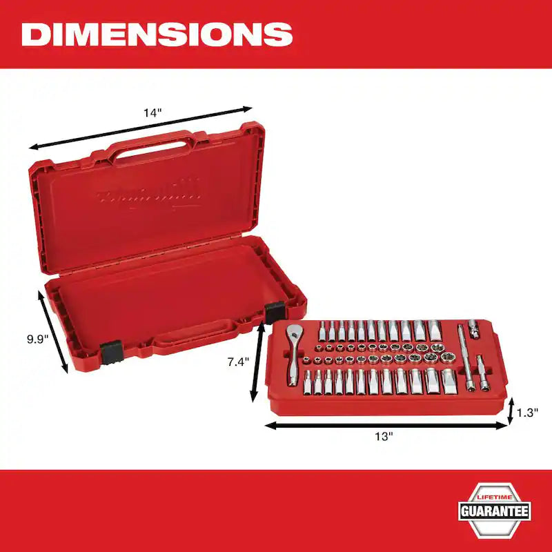 1/4 in. Drive SAE/Metric Ratchet and Socket Mechanics Tool Set (50-Piece) U44753