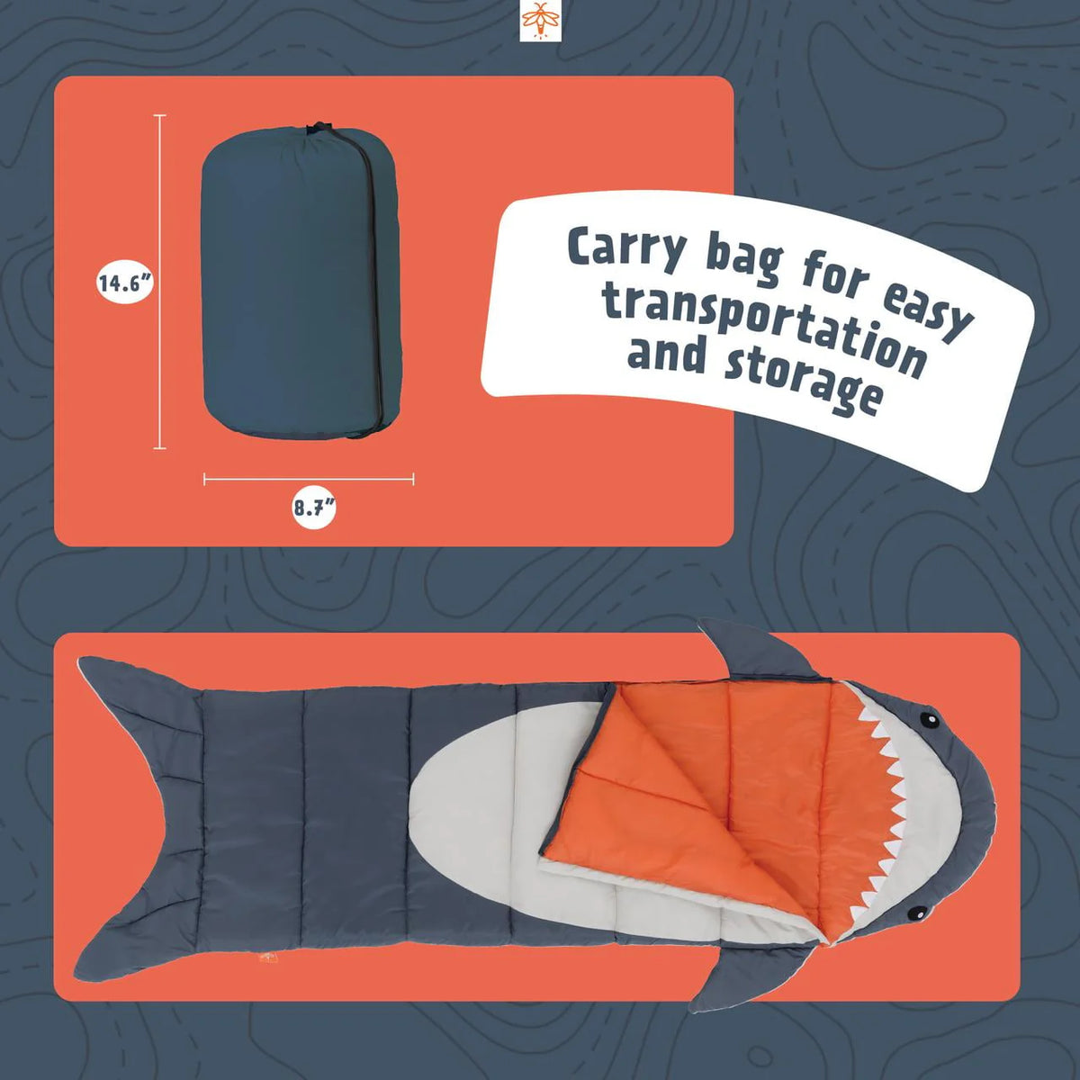 Kids Sleeping Bag Navy Gray Y286359