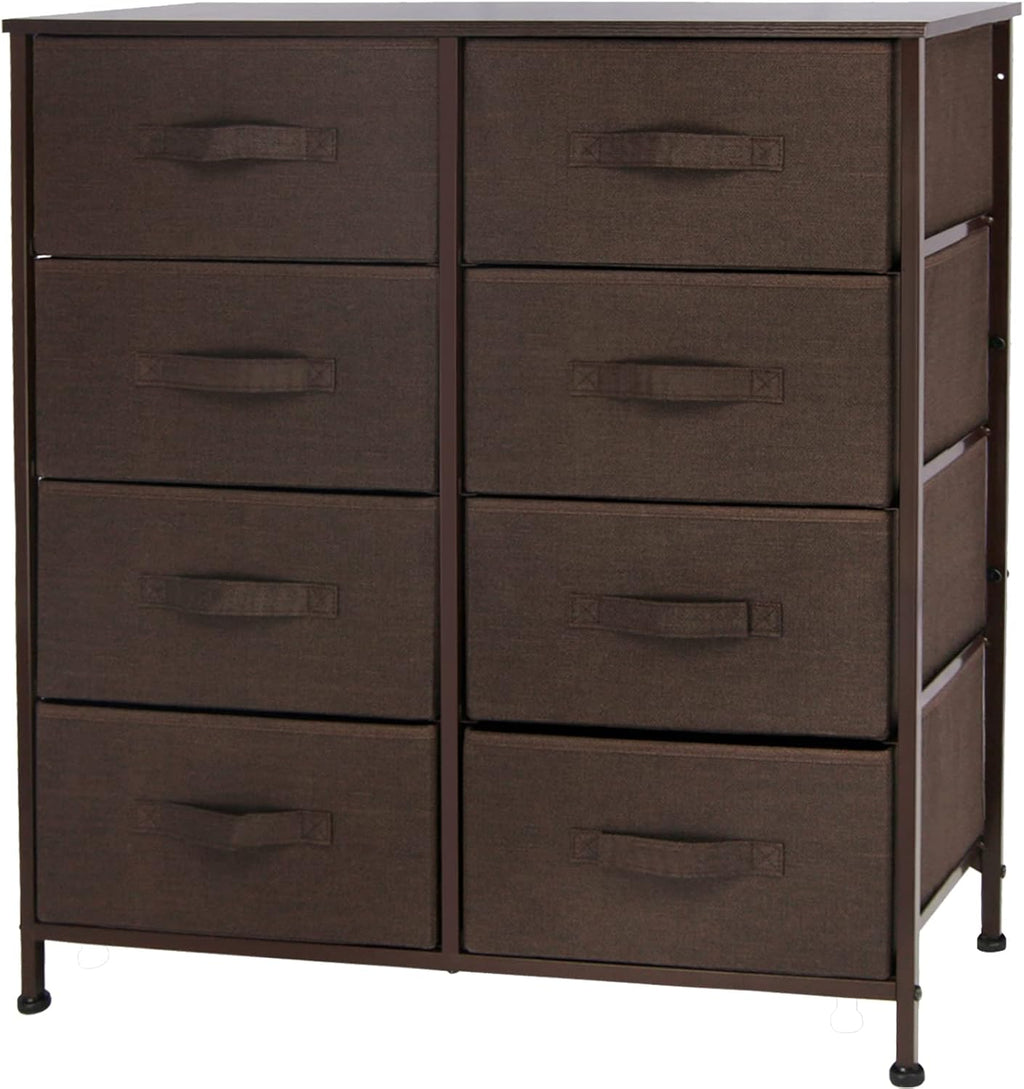 Rustic Brown Fabric 4 Drawer Storage Dresser Y3347