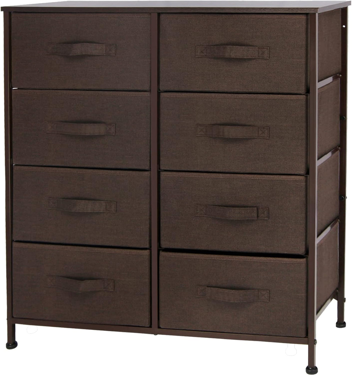 Rustic Brown Fabric 4 Drawer Storage Dresser Y3347