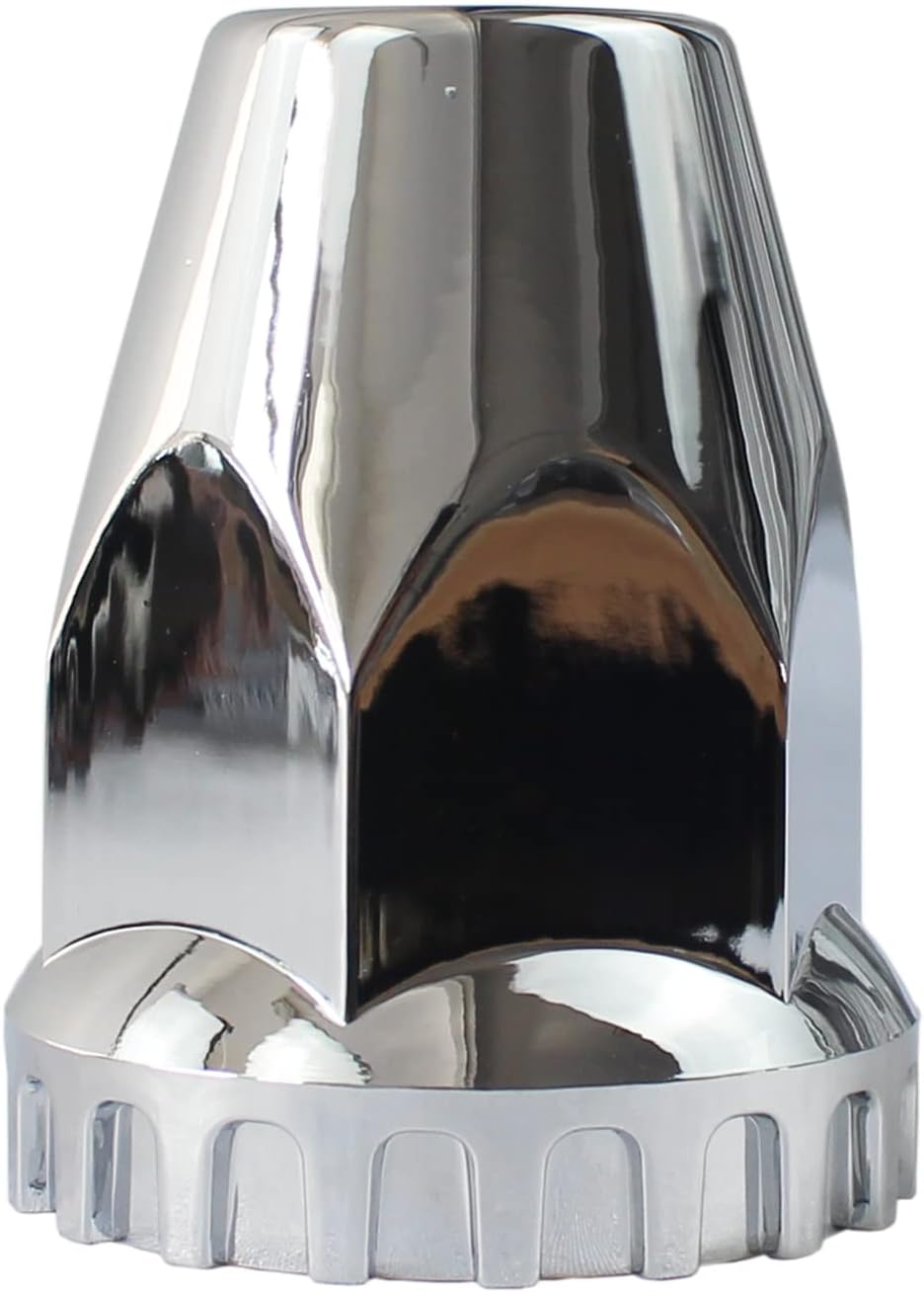 33mm Chrome ABS Plastic Screw on Lug Nut Covers Caps with Flange (40) D3809