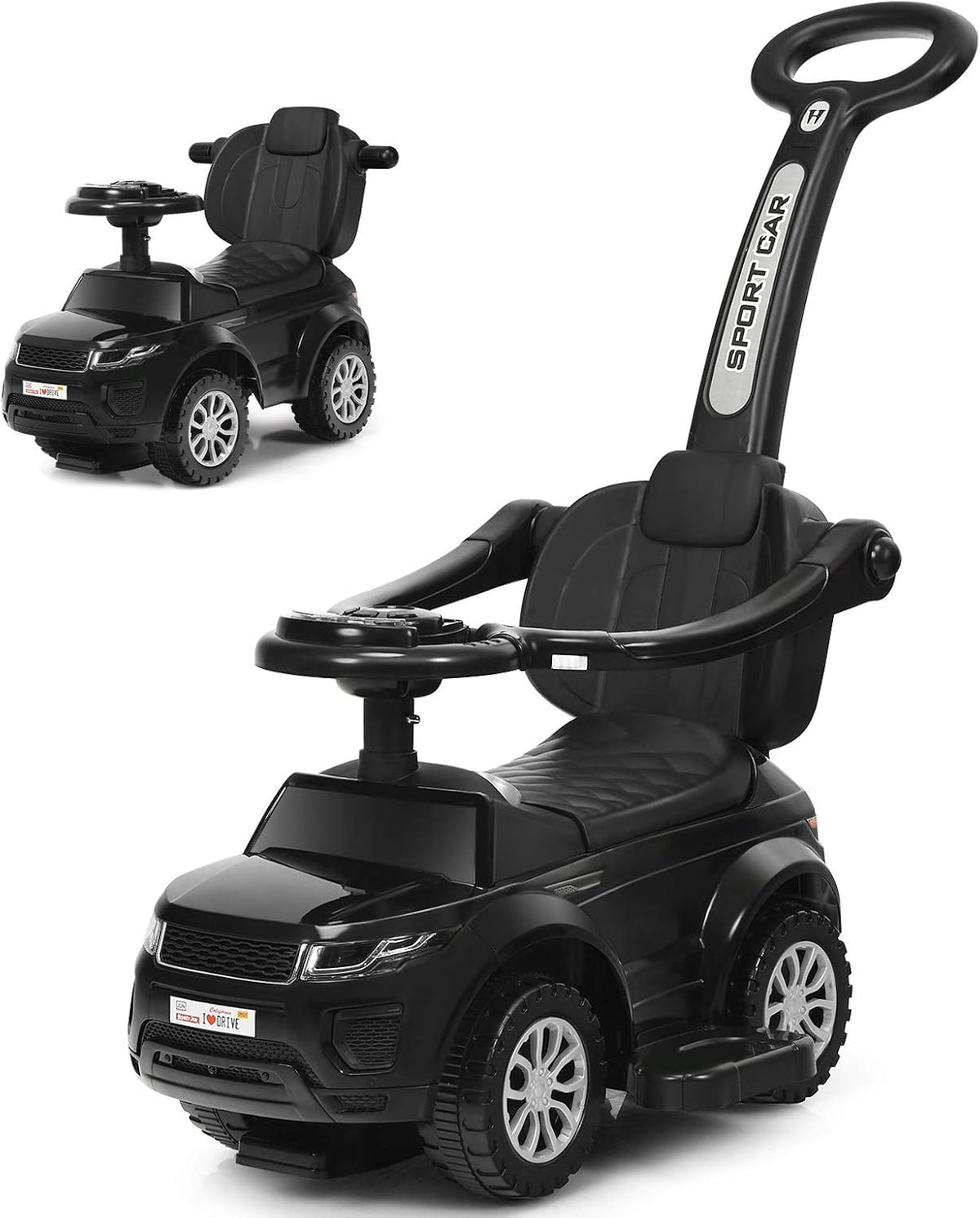 3 in 1 Ride on Push Car with Horn Music Light Pink G7273