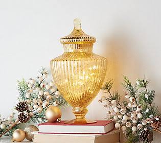 Illuminated Mercury Glass Apothecary Jar T13173
