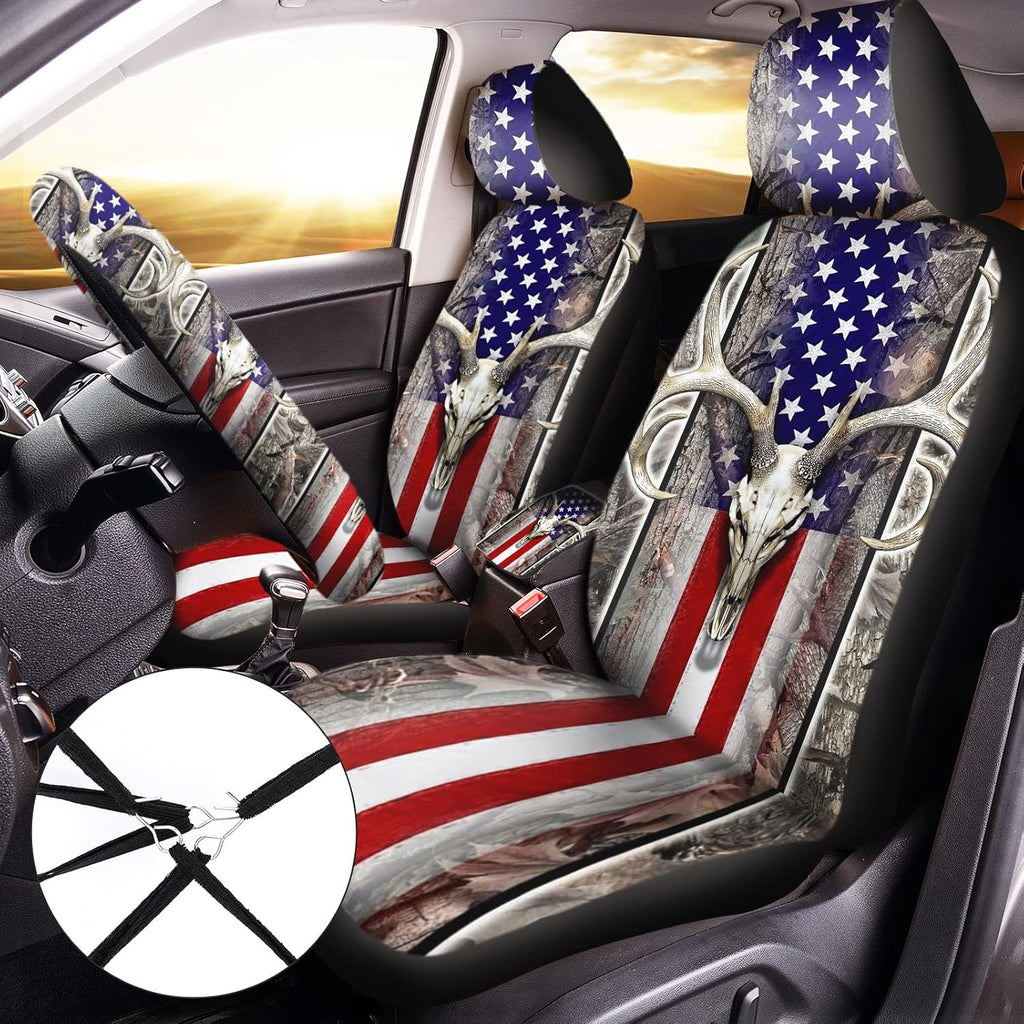 10 Pieces American Flag Camo Print Car Accessories Set Z598