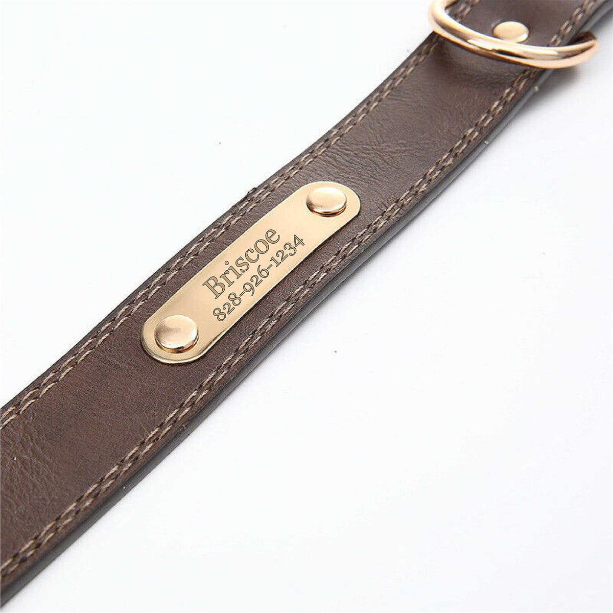 Personalized Engraved Soft Leather Dog Collar N21484