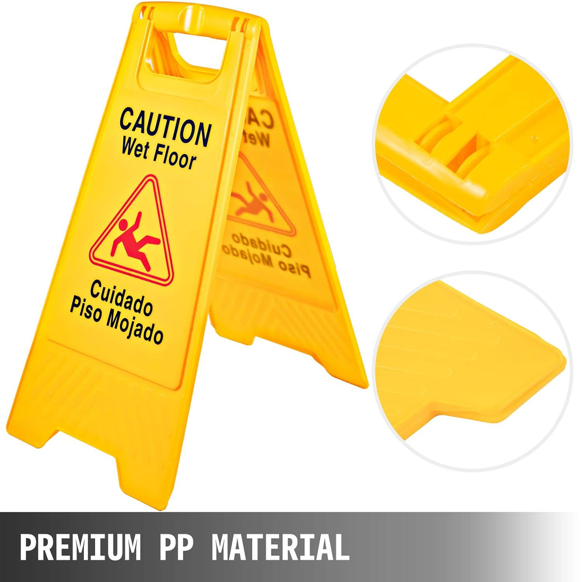 12 Pack 25-Inch Yellow Double Sided Fold-Out Wet Floor Sign A771900