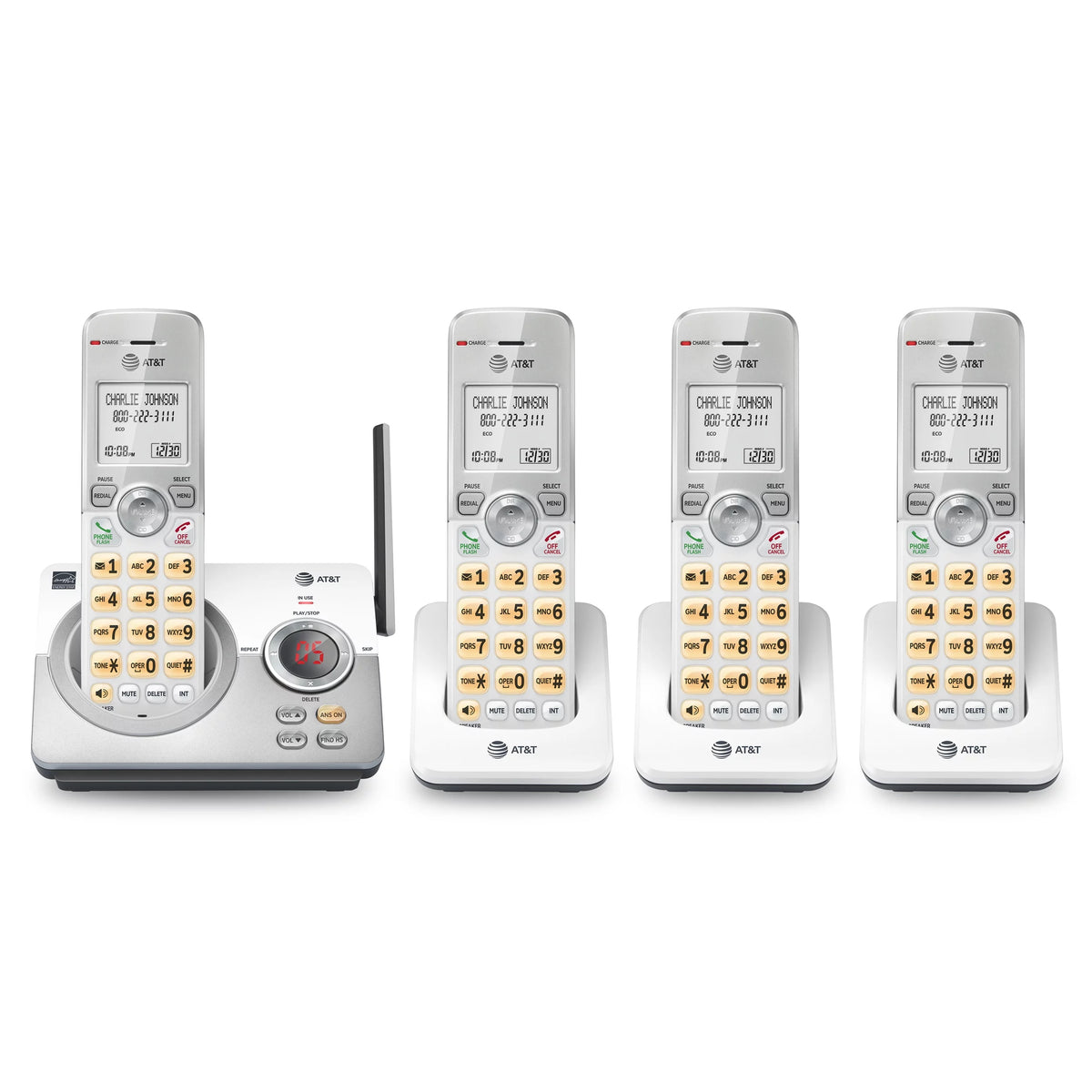 4-Handset Cordless Phone with Answering System and Call Block C116